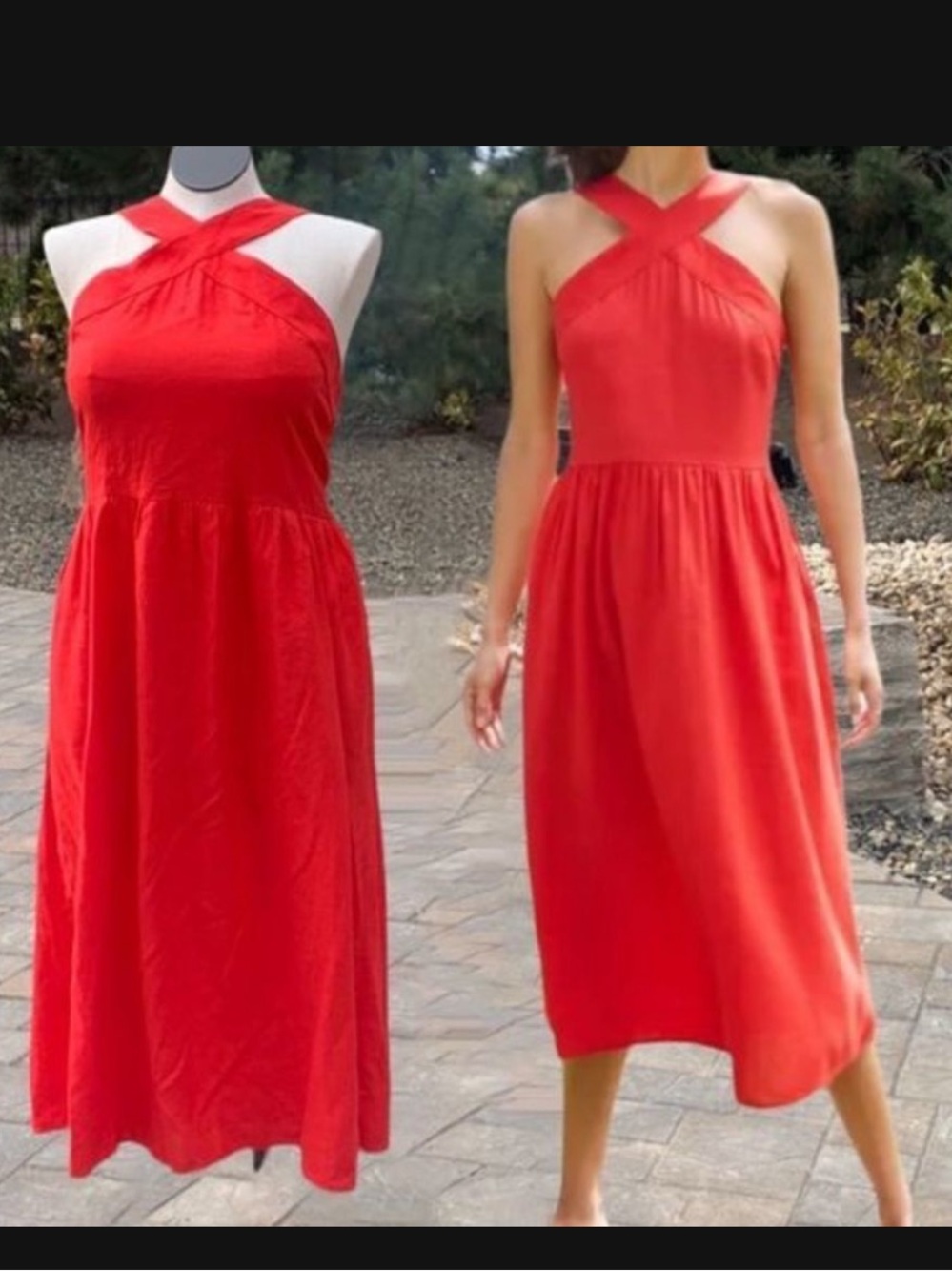 A New Day midi dress Red Linen blend NEW Sz XXL 18
